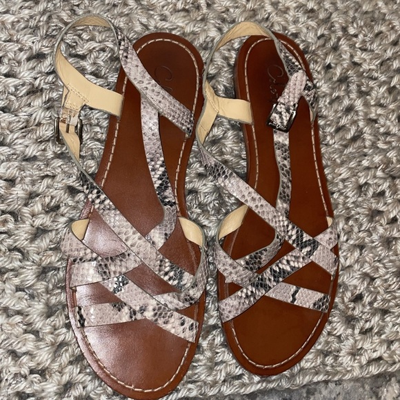 Cole Haan Snakeskin strappy leather sandals - Picture 3 of 6